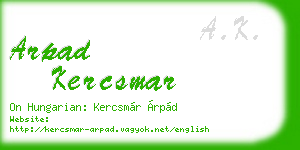 arpad kercsmar business card